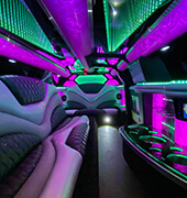 interior of a stretch limo