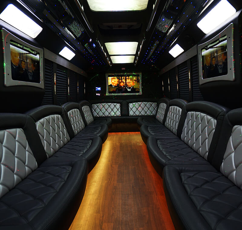 limo bus with hardwood floors