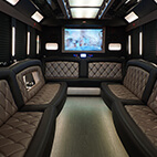 28 passenger limo bus with leather seating